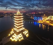 三大主建筑灯光夜景（玉林园博园）